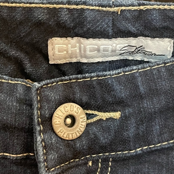 Chico's Platinum Denim Jeans Size 3 (16) Short Ultimate Fit Bootcut Short - Picture 2 of 10